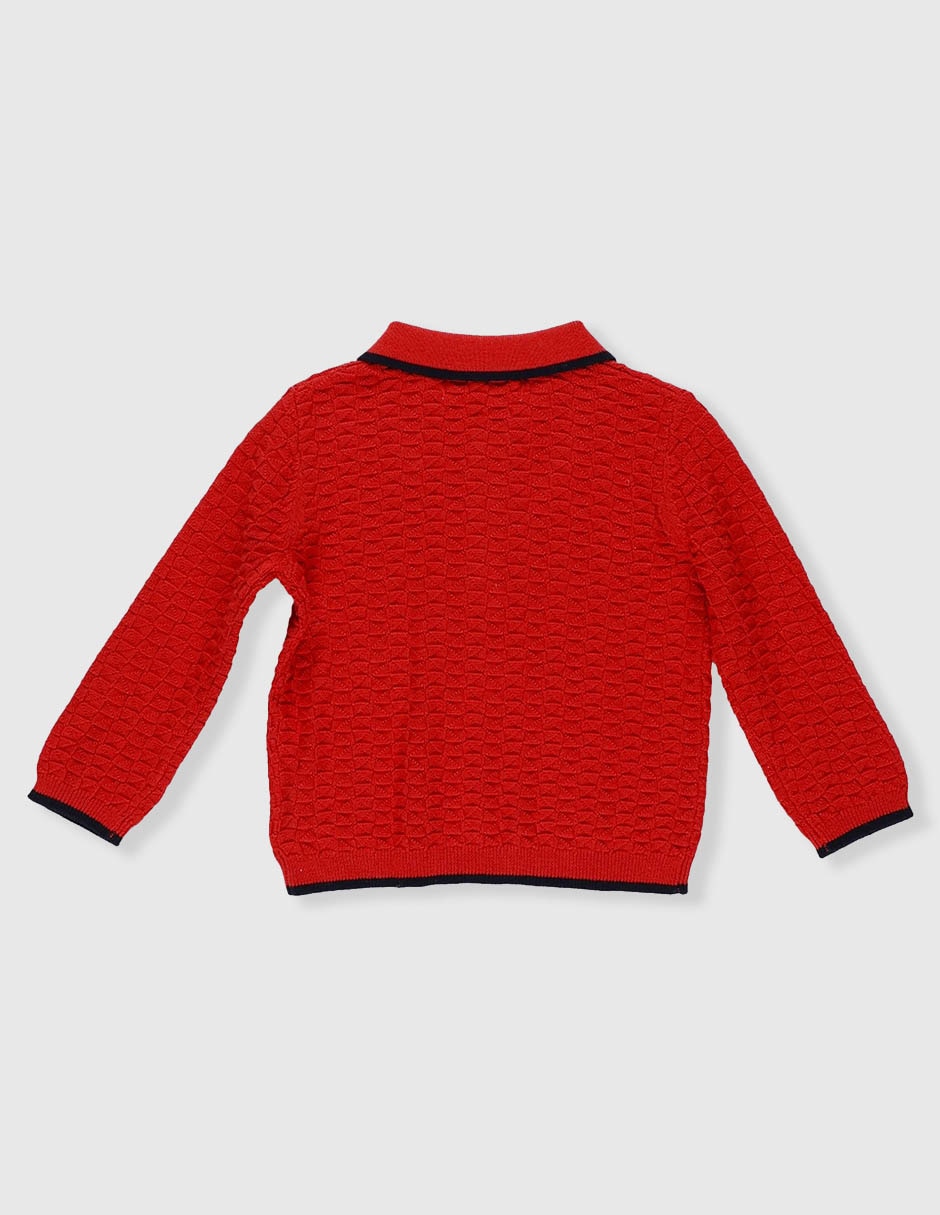 Playera tipo polo de algodón para bebé niño