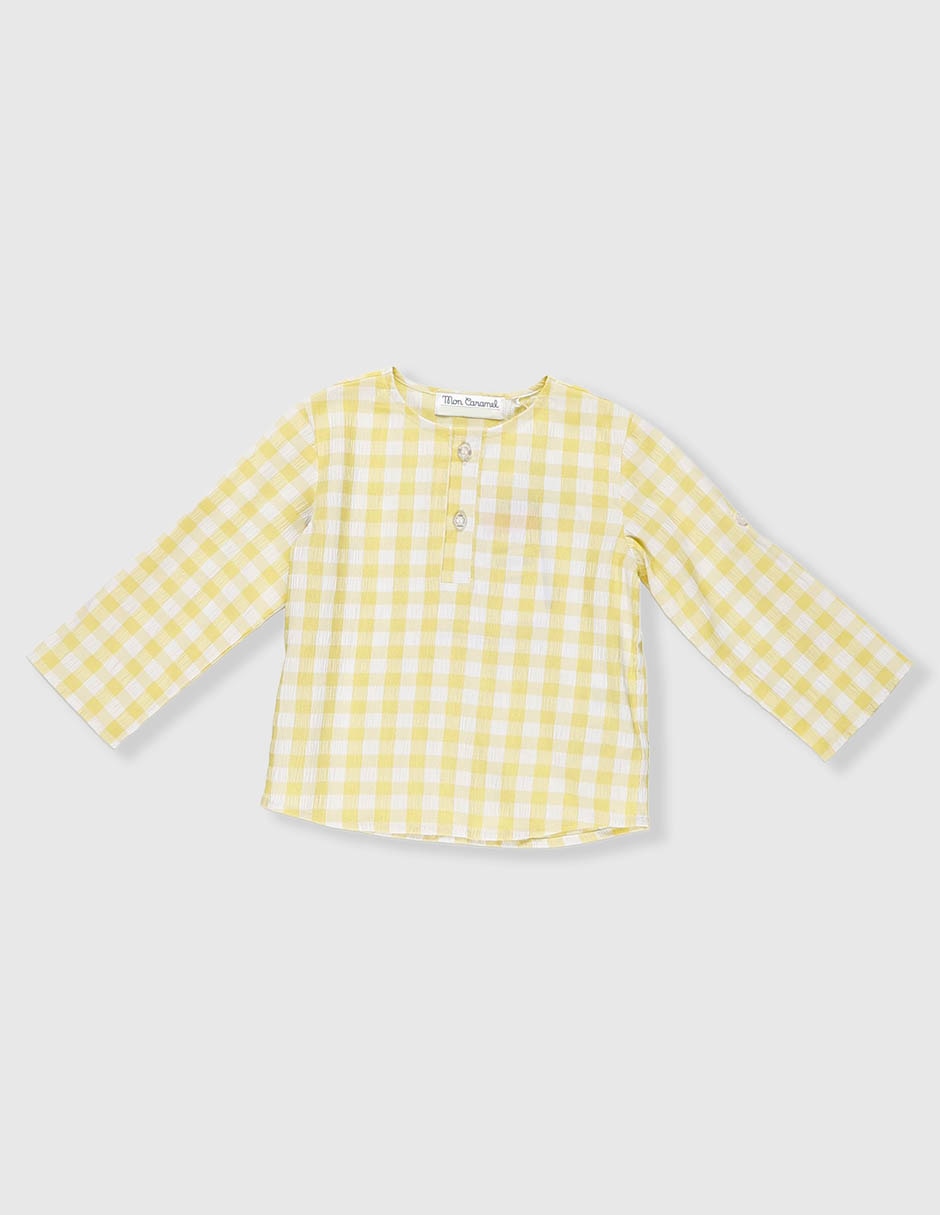 Camisa de algodón manga larga para niña 4