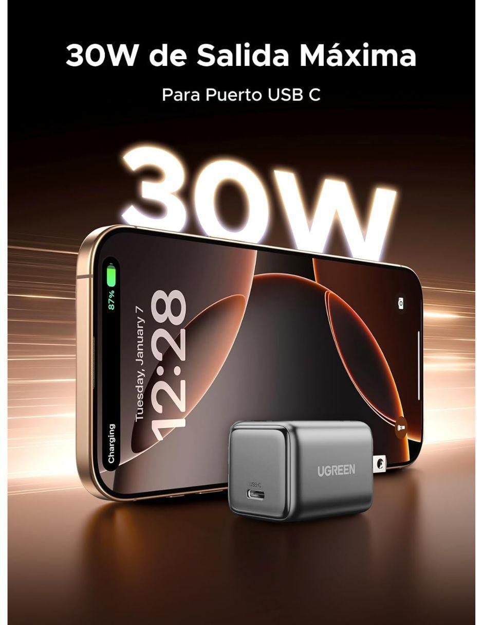 Cargador pared Ugreen USB tipo C 30 W