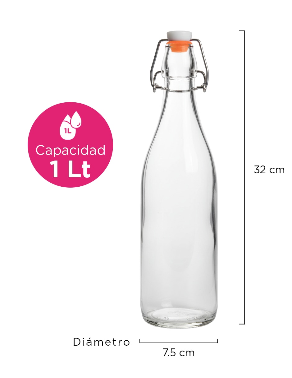 Set botellas Vanlig de cristal con tapa 1 L