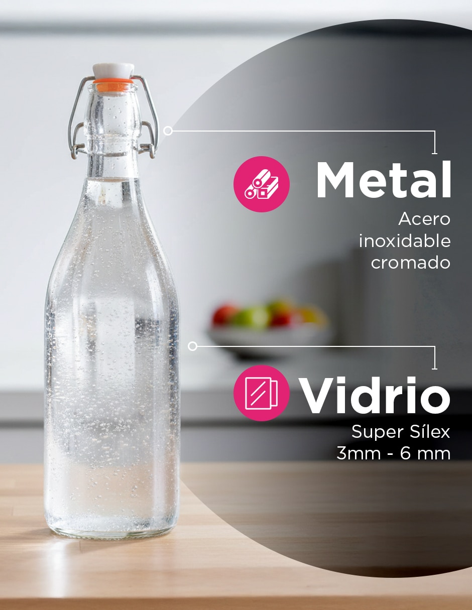 Set botellas Vanlig de cristal con tapa 1 L