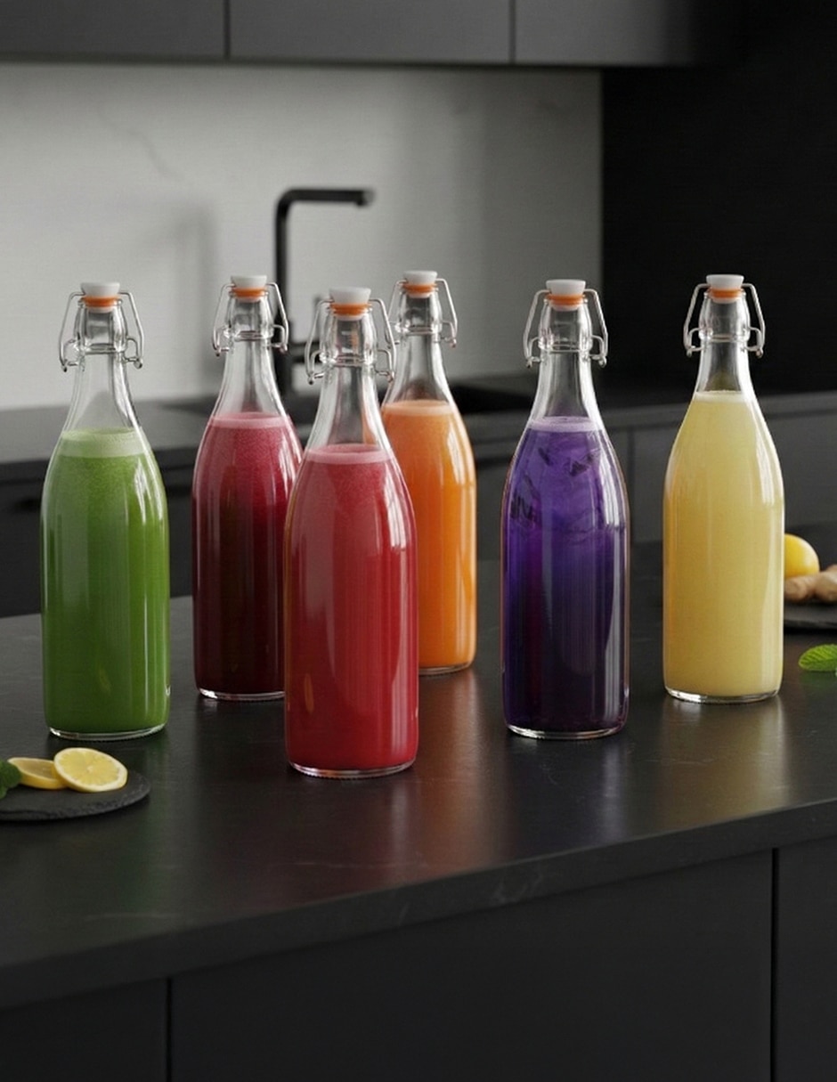 Set botellas Vanlig de cristal con tapa 1 L