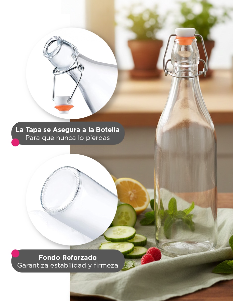 Set botellas Vanlig de cristal con tapa 1 L