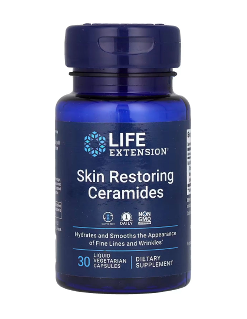 Ceramidas restauradoras de la piel con vitaminas y minerales de 30 cápsulas