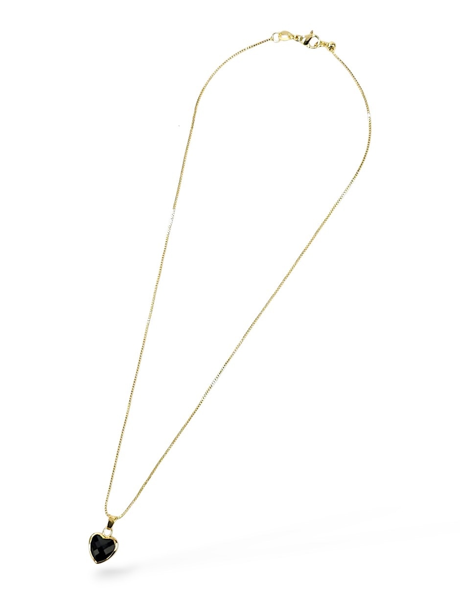 Aretes y collar de corazón de oro laminado 18 k zirconia 6