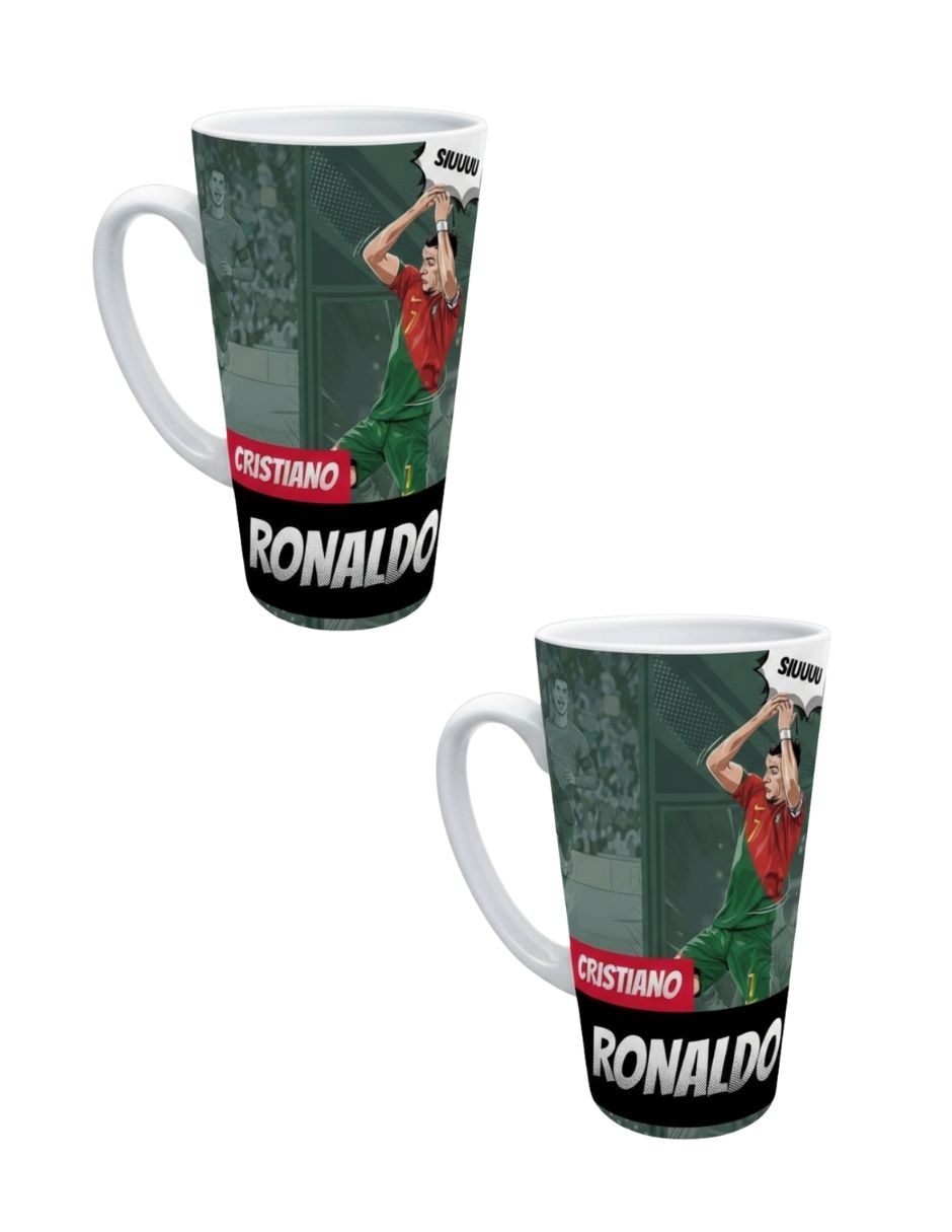 Set de tazas alargadas Cristiano El Bicho Ronaldo 2 piezas Set de tazas alargadas Cristiano El Bicho Ronaldo 2 piezas