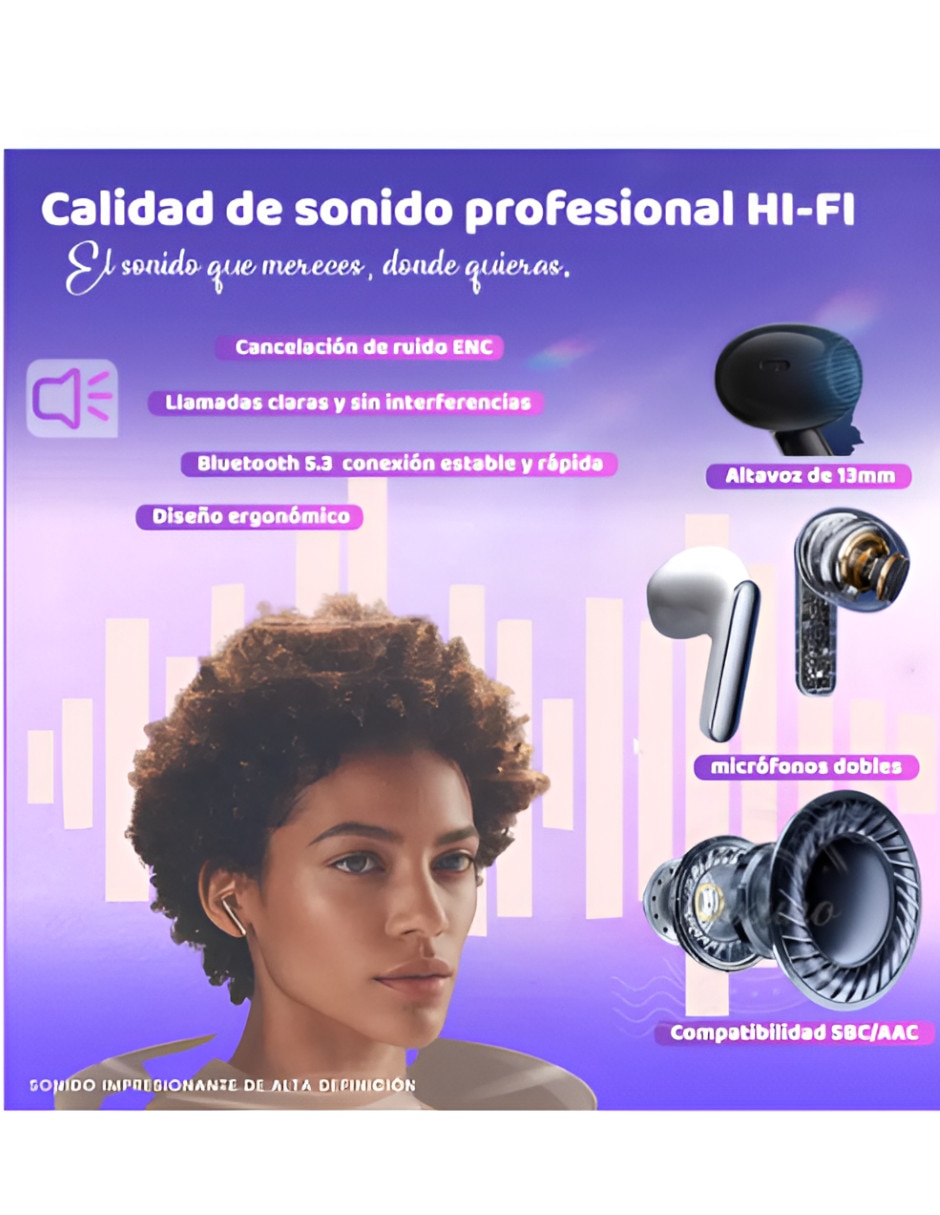 Audífonos In-Ear Xtellar XTLLAR7494 Inalámbricos con cancelación de ruido