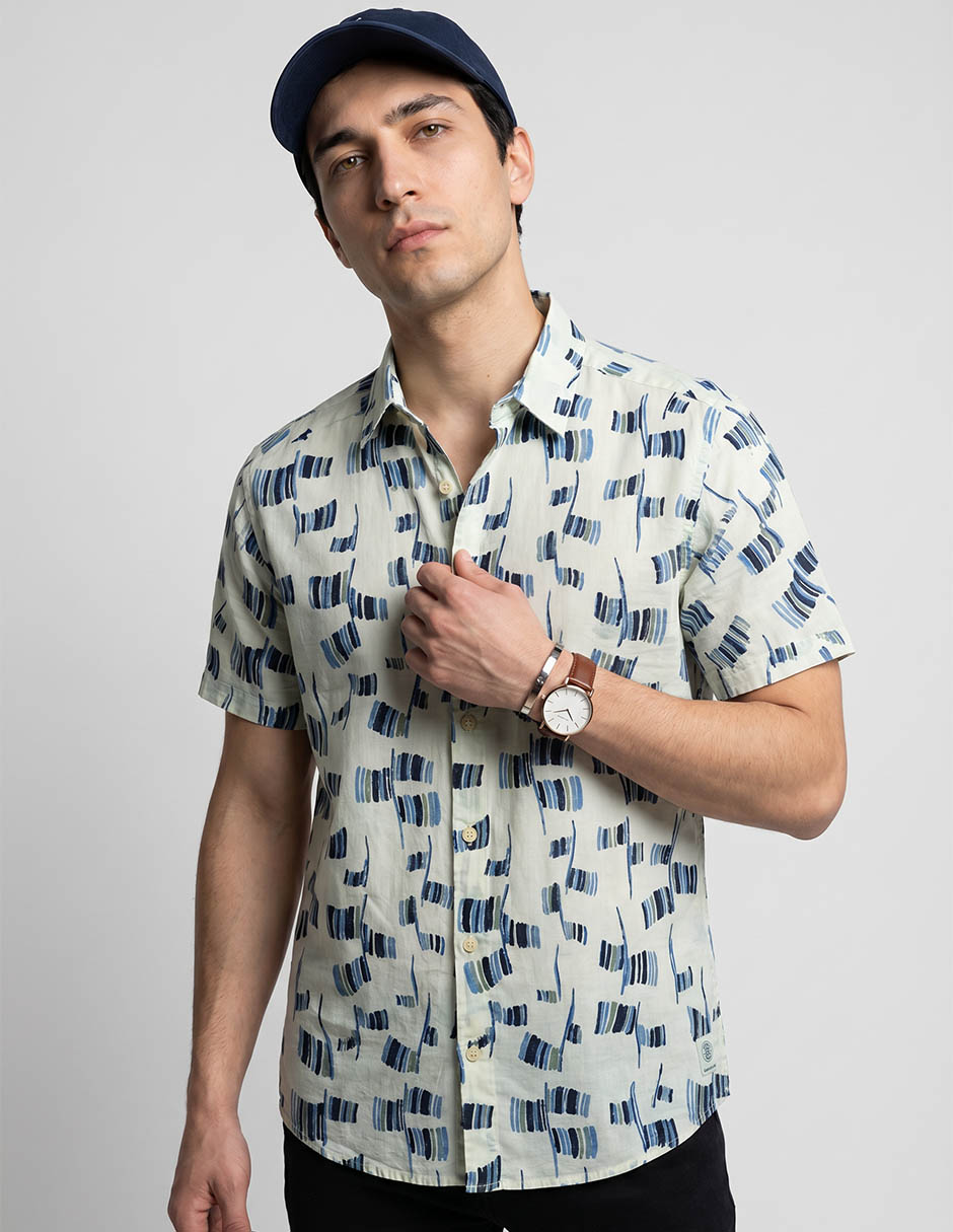 Camisa casual ben sherman de algodón manga corta para hombre