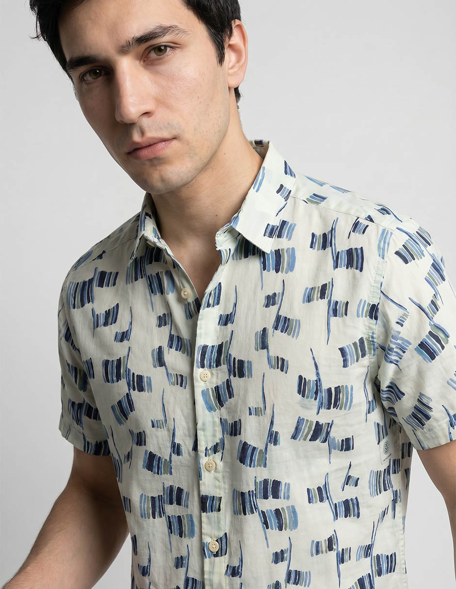Camisa casual ben sherman de algodón manga corta para hombre