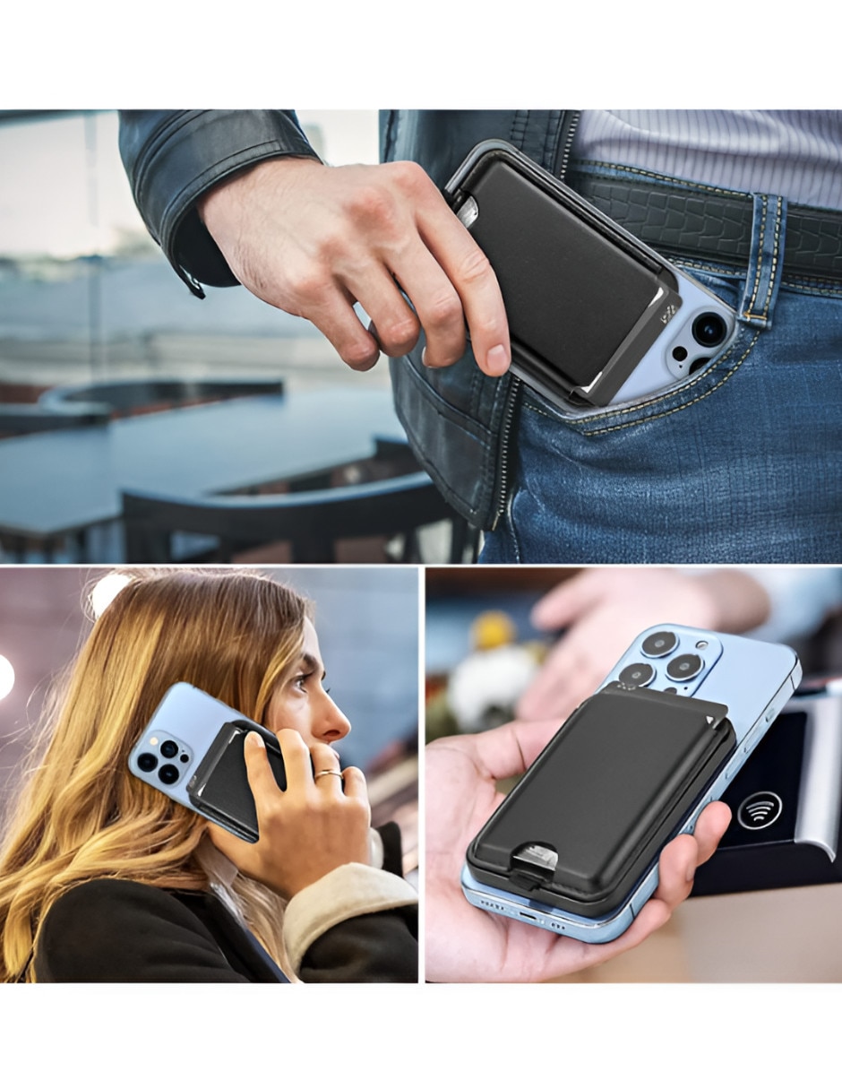 Tarjetero para celular cuero unisex 2