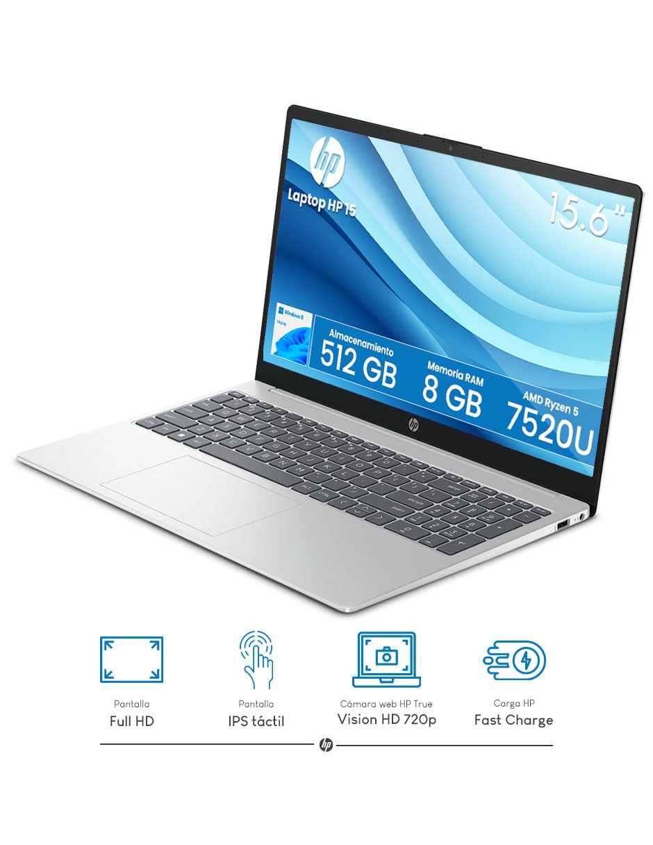 Laptop touch HP C0CL9UA 15.6 pulgadas Full HD AMD Ryzen 5 AMD Radeon 8 GB RAM 512 GB SSD