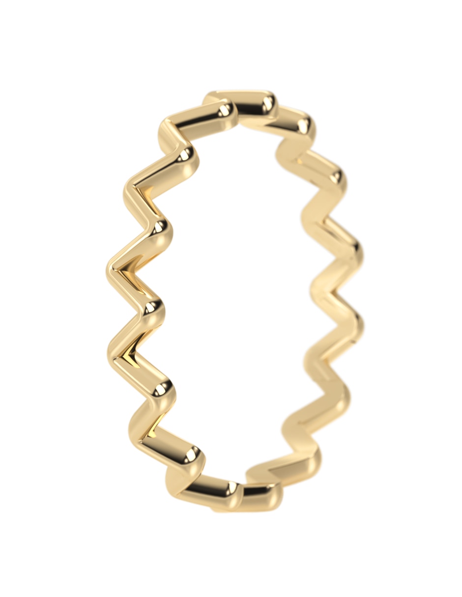 Anillo Abba Joyas Zig Zag 14 K de oro brillante