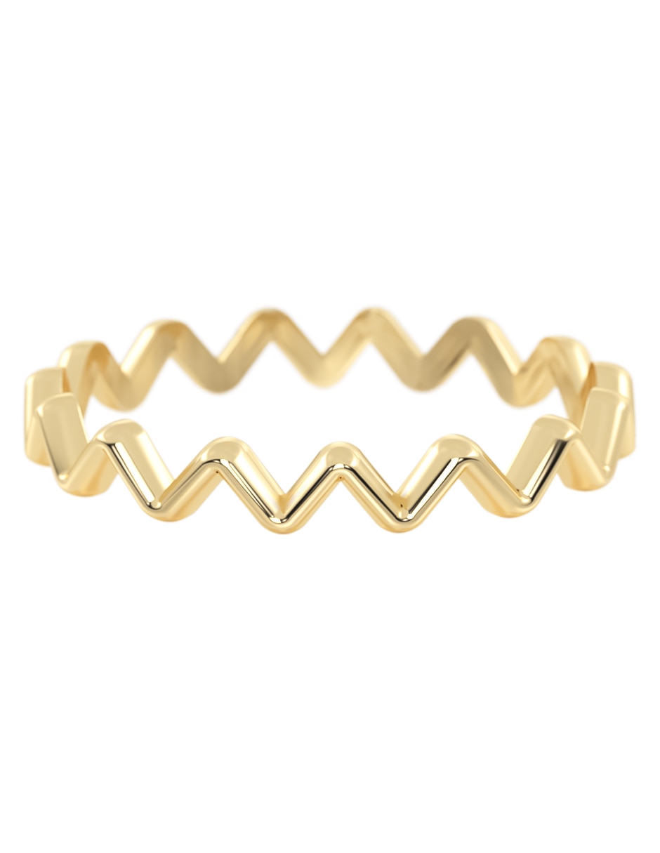 Anillo Zig Zag 14 K de oro brillante