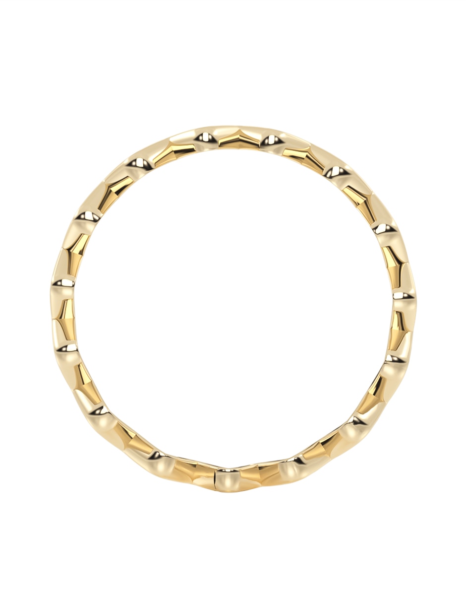 Anillo Abba Joyas Zig Zag 10 K de oro brillante