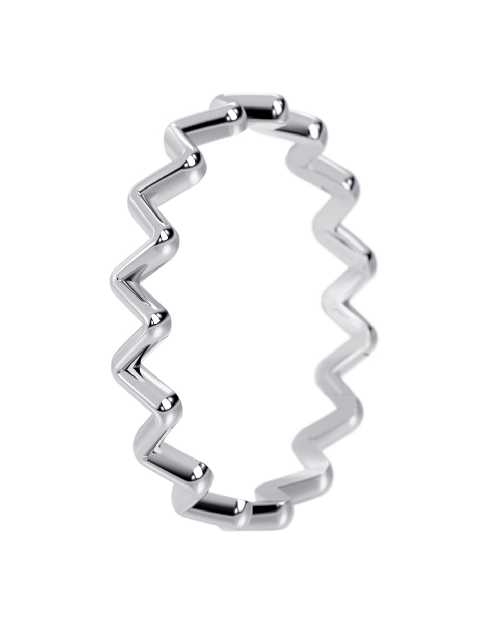 Anillo Zig Zag 14 K de oro brillante 5