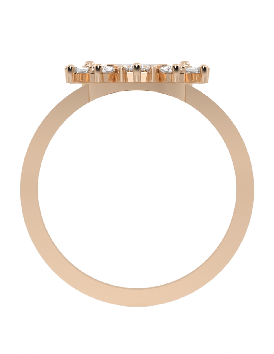 Anillo de ojo Turco 14 K de oro zirconia brillante 4