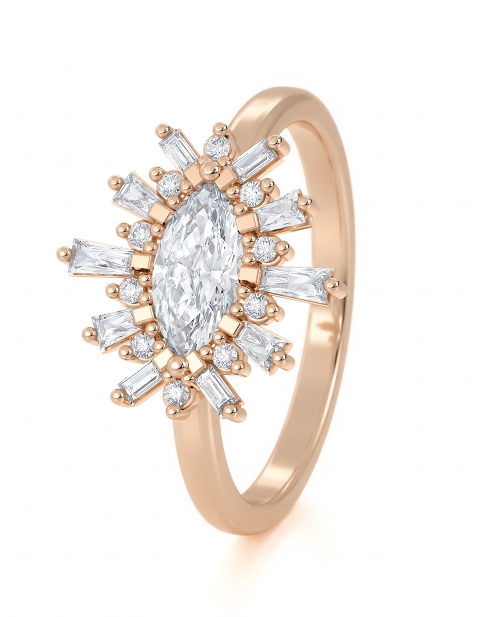 Anillo 10 k de oro zirconia brillante 3