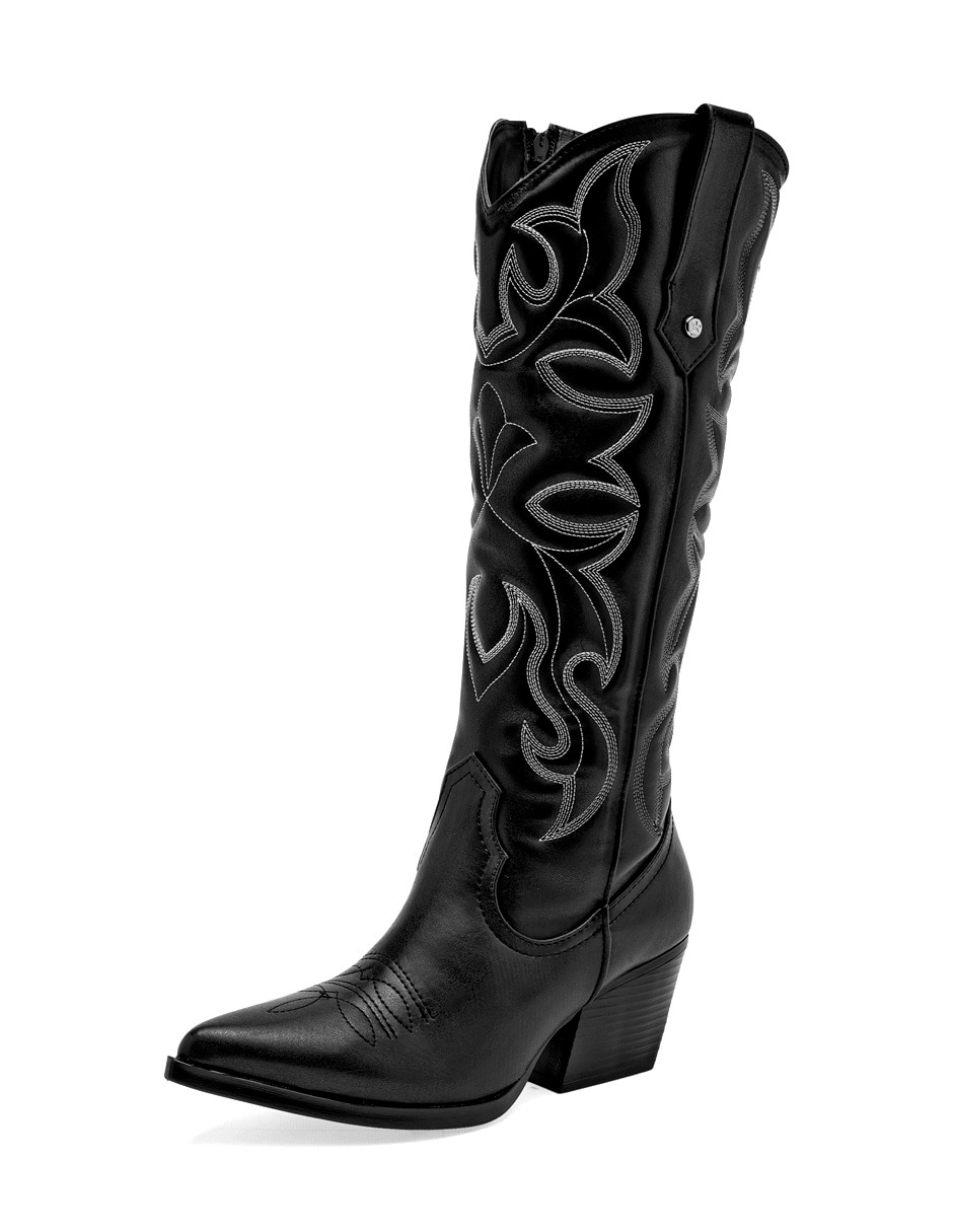 Bota cowboy media pierna Moramora para mujer