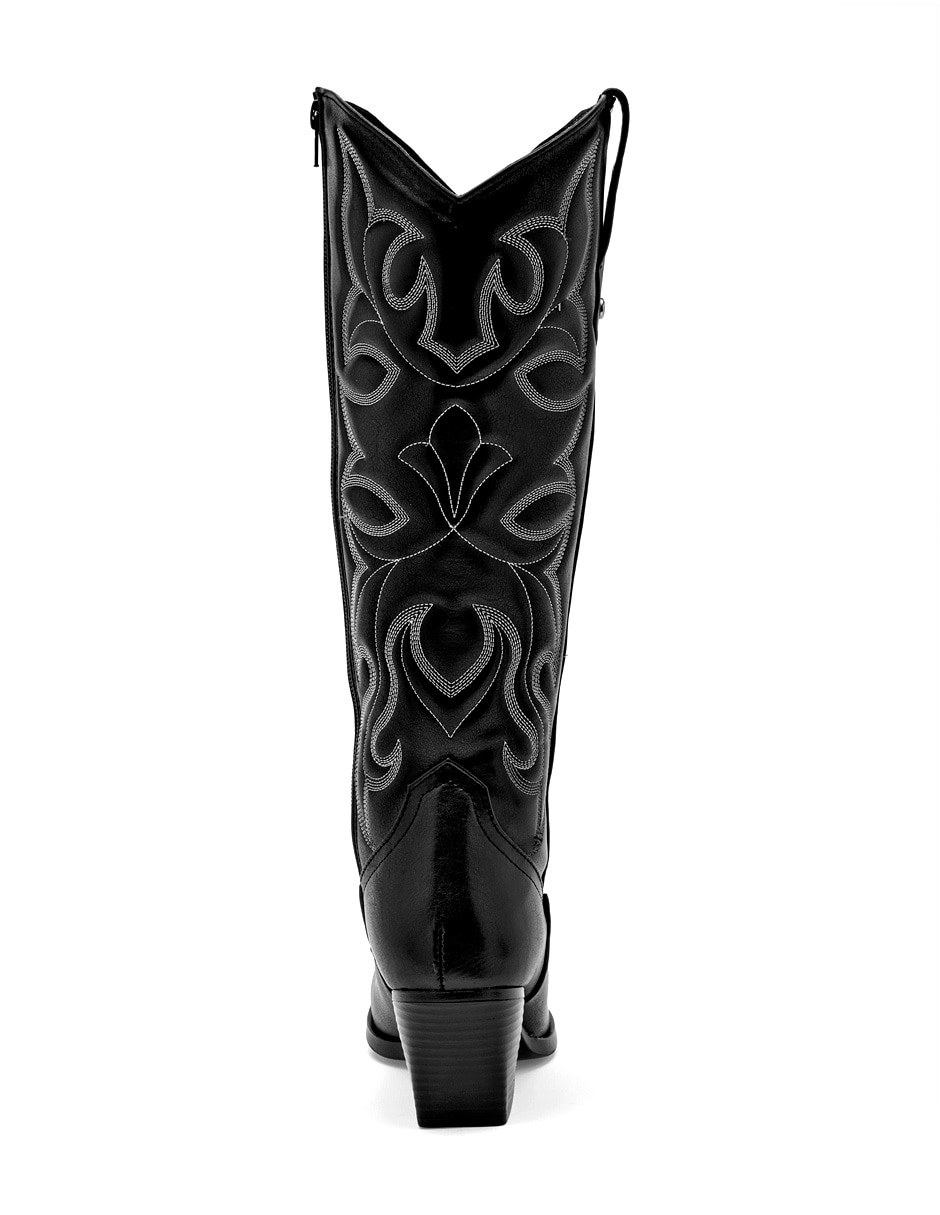 Bota cowboy media pierna Moramora para mujer