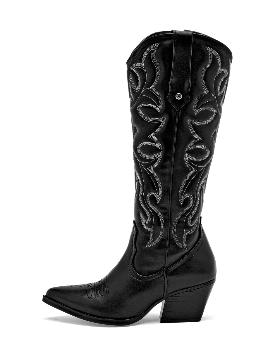 Bota cowboy media pierna Moramora para mujer