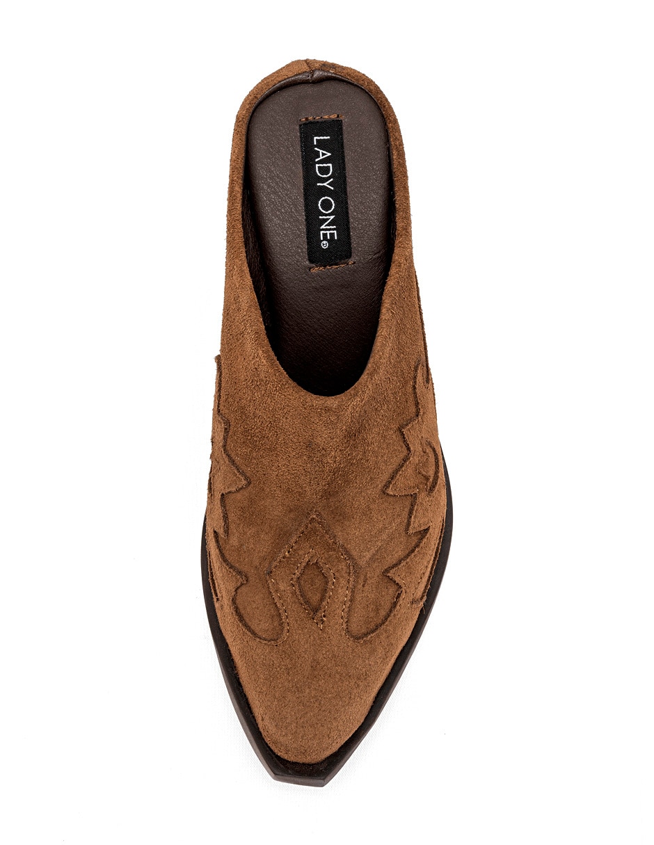 Bota cowboy al tobillo de piel para mujer 5
