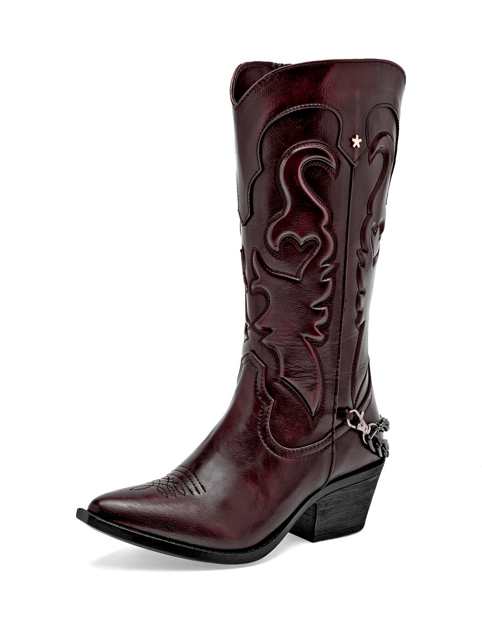 Bota cowboy media pierna Moramora para mujer