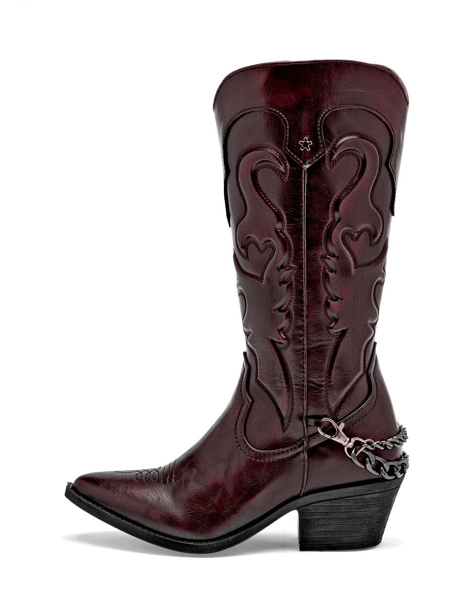Bota cowboy media pierna Moramora para mujer
