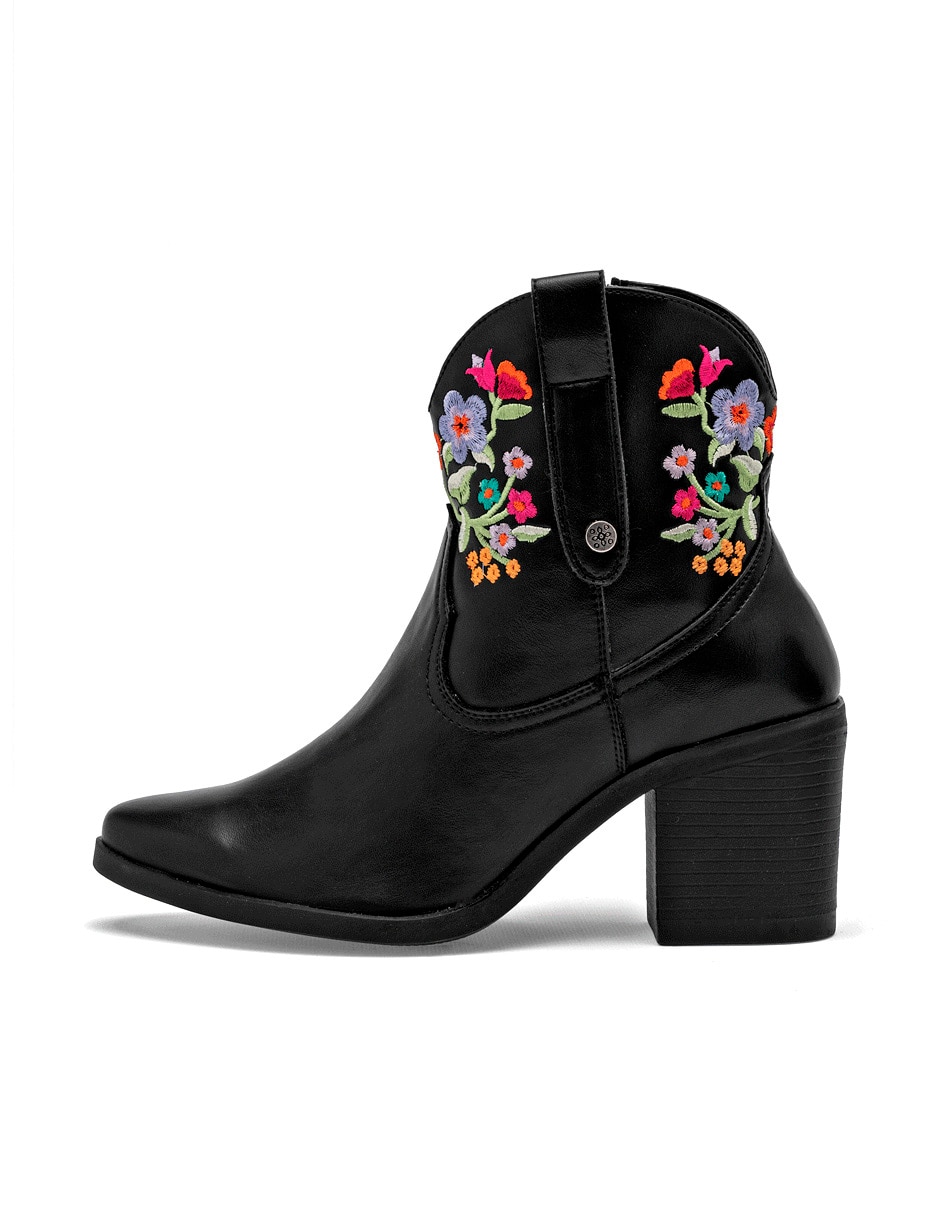 Bota cowboy al tobillo para mujer