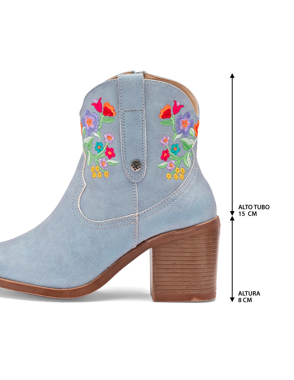 Bota cowboy arriba del tobillo Mora Tierra para mujer