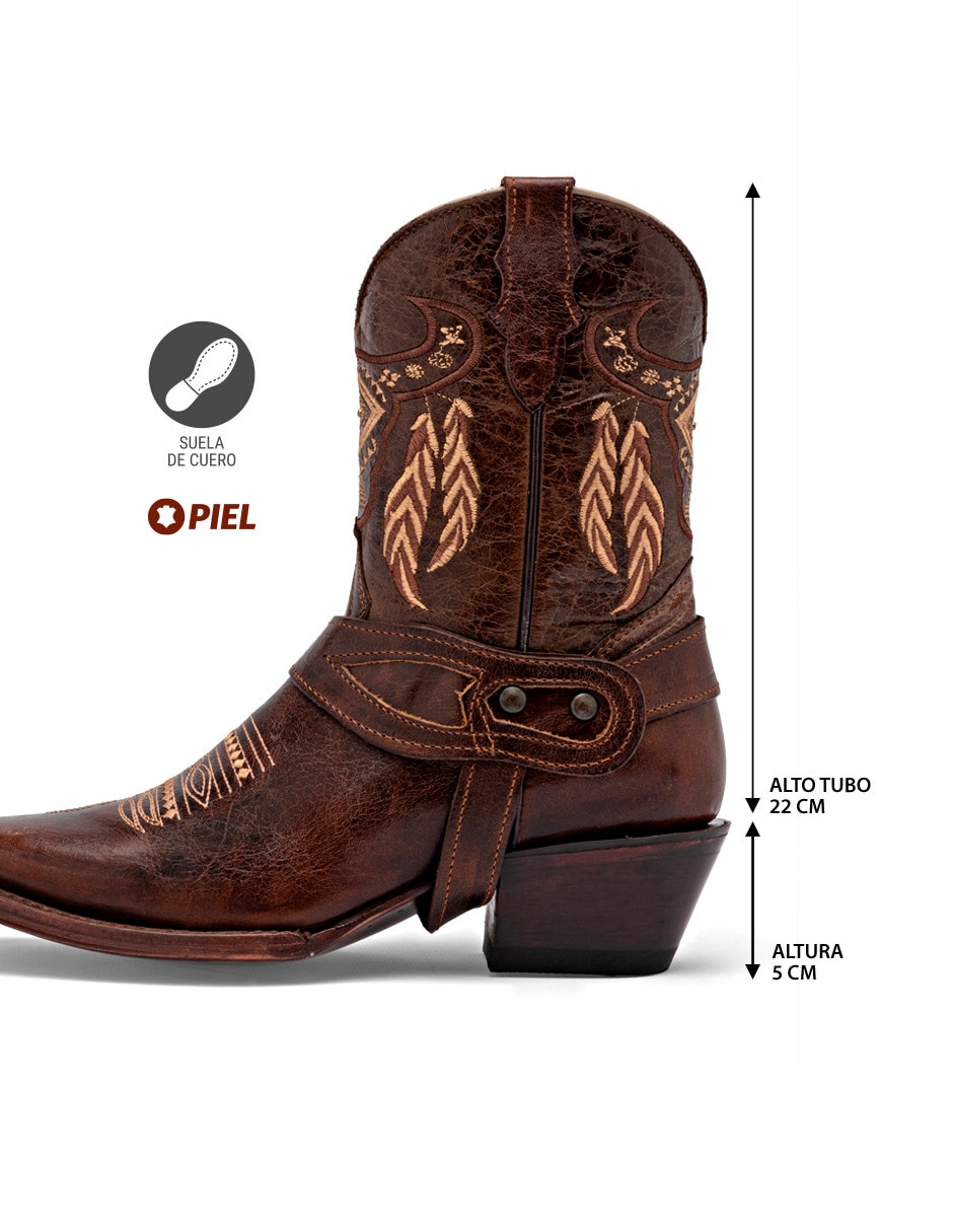 Bota cowboy arriba del tobillo Trankas Boots de piel para mujer