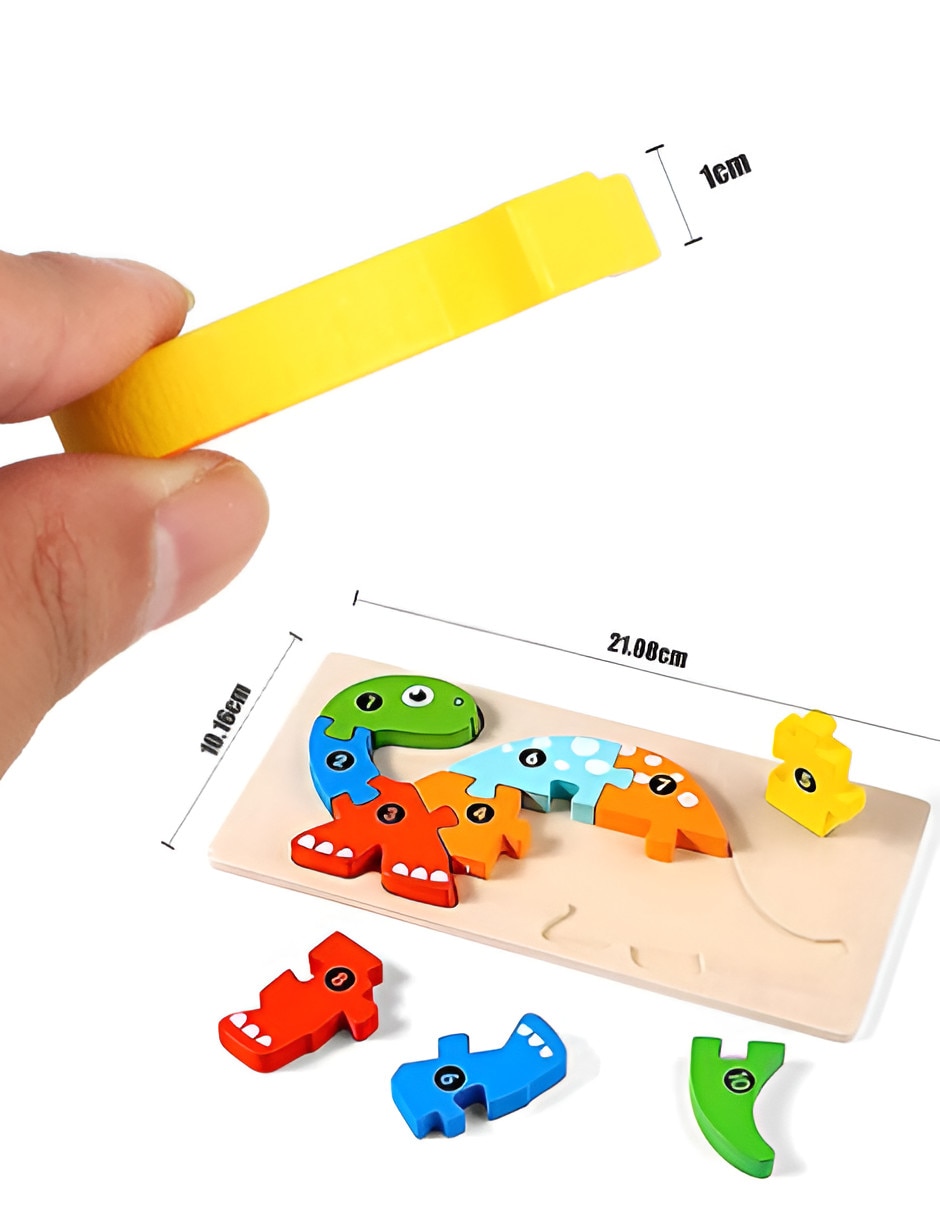 Rompecabezas didáctico de Madera para niños con animales colores y números Xtellar 6 piezas
