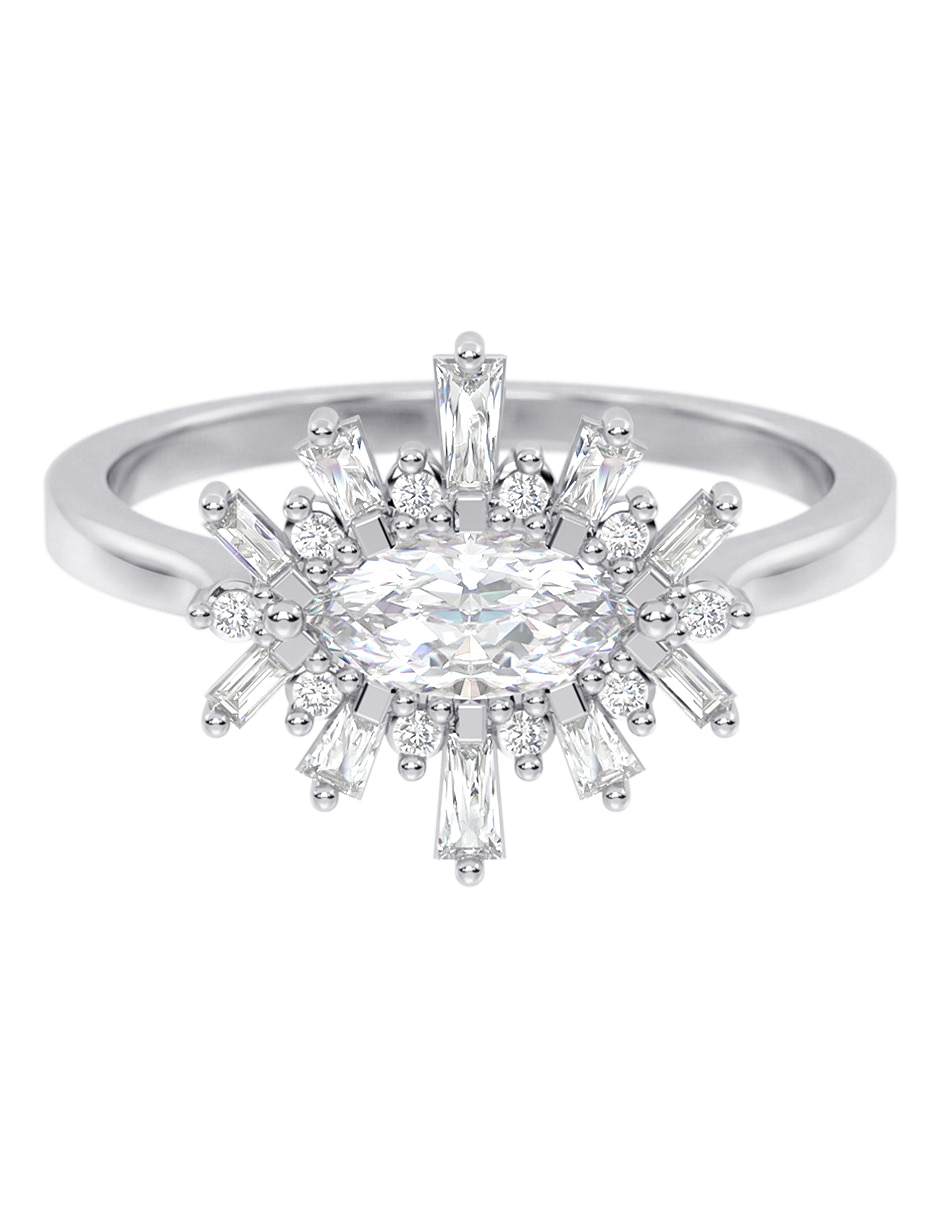 Anillo 14 K de oro circonita brillante