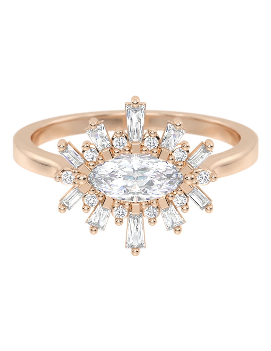 Anillo 14 K de oro circonita brillante