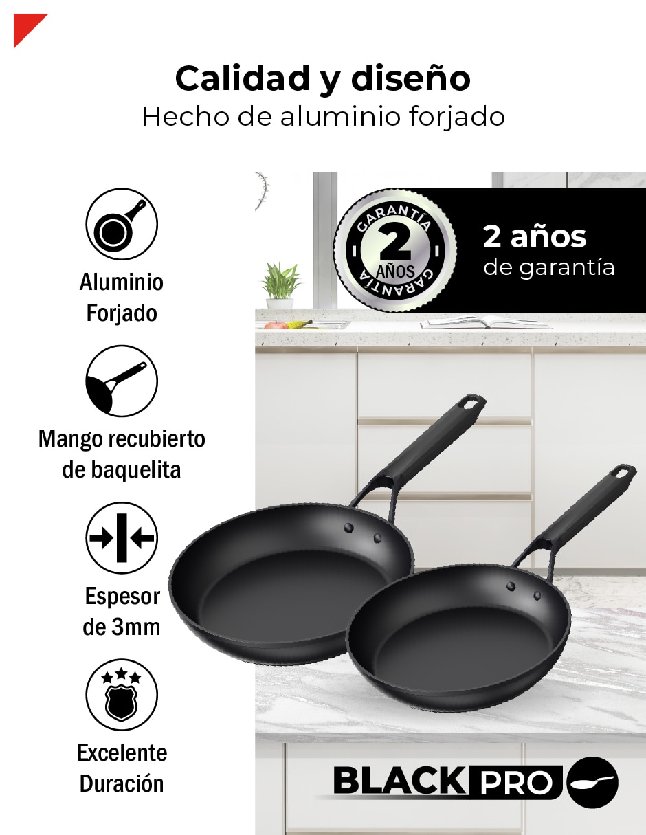 Set de sartenes de aluminio forjado 2 piezas 5