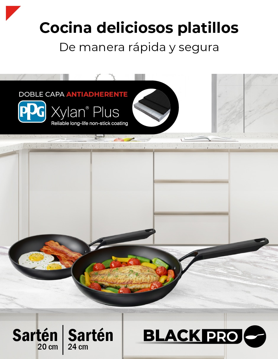 Set de sartenes Bogner Black Pro de aluminio forjado 2 piezas