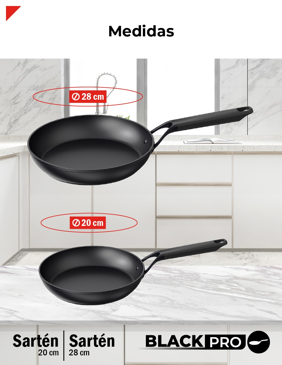 Set de sartenes Bogner Black Pro de aluminio forjado 2 piezas