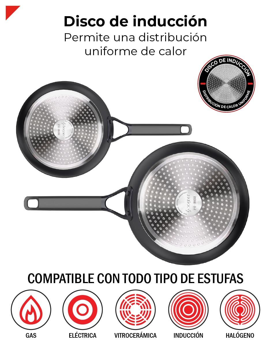 Set de sartenes Bogner Black Pro de aluminio forjado 2 piezas