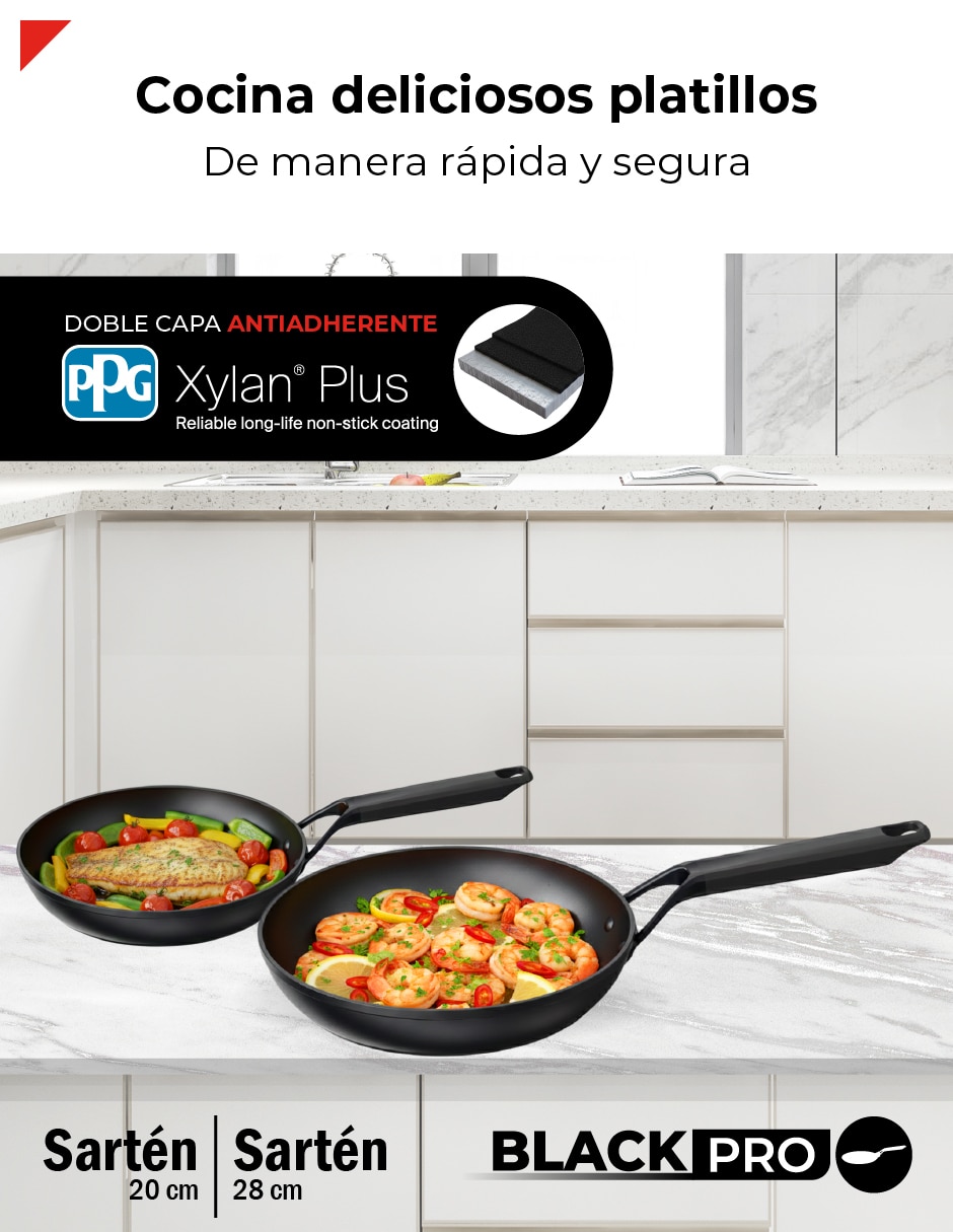 Set de sartenes Bogner Black Pro de aluminio forjado 2 piezas