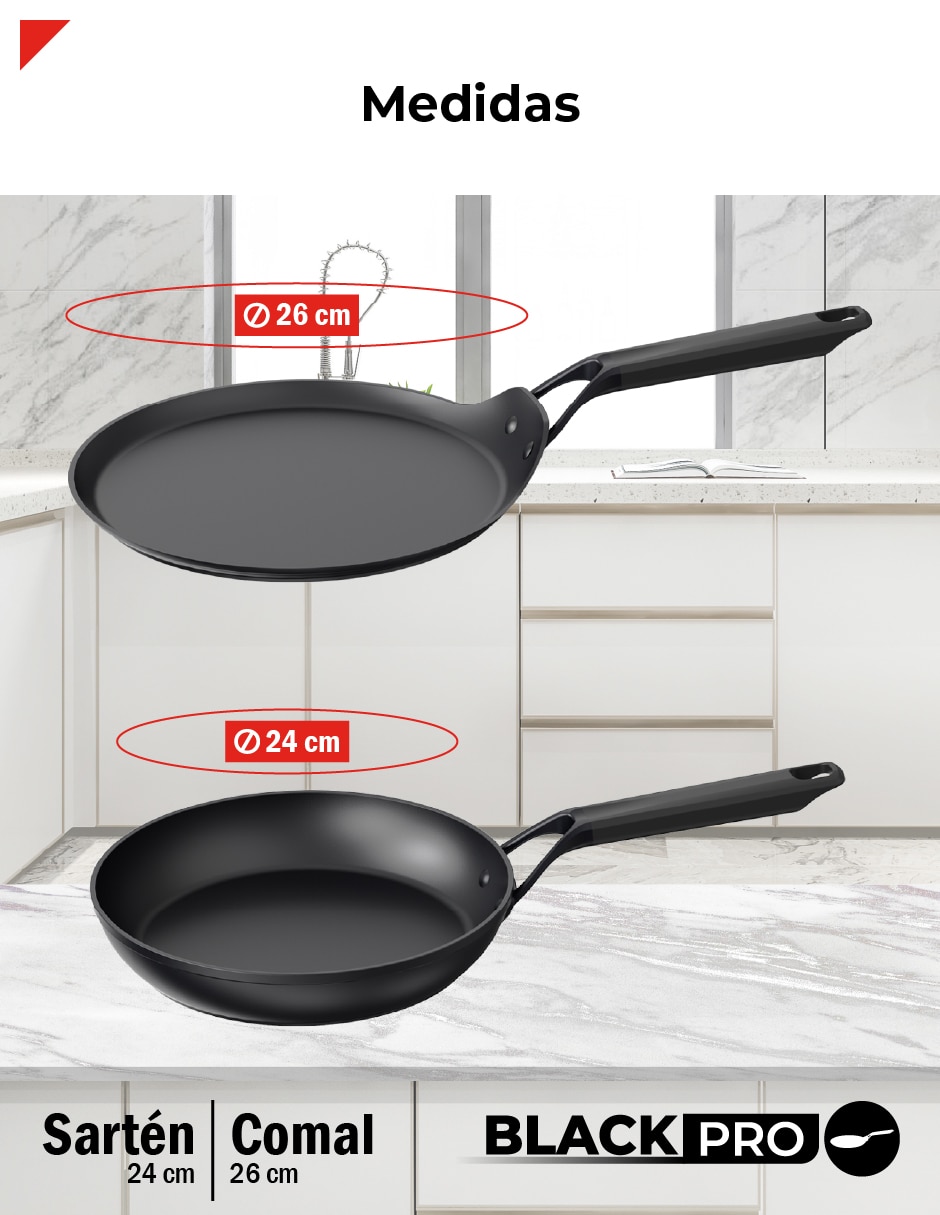 Set de sartenes Bogner Black Pro de aluminio forjado 2 piezas
