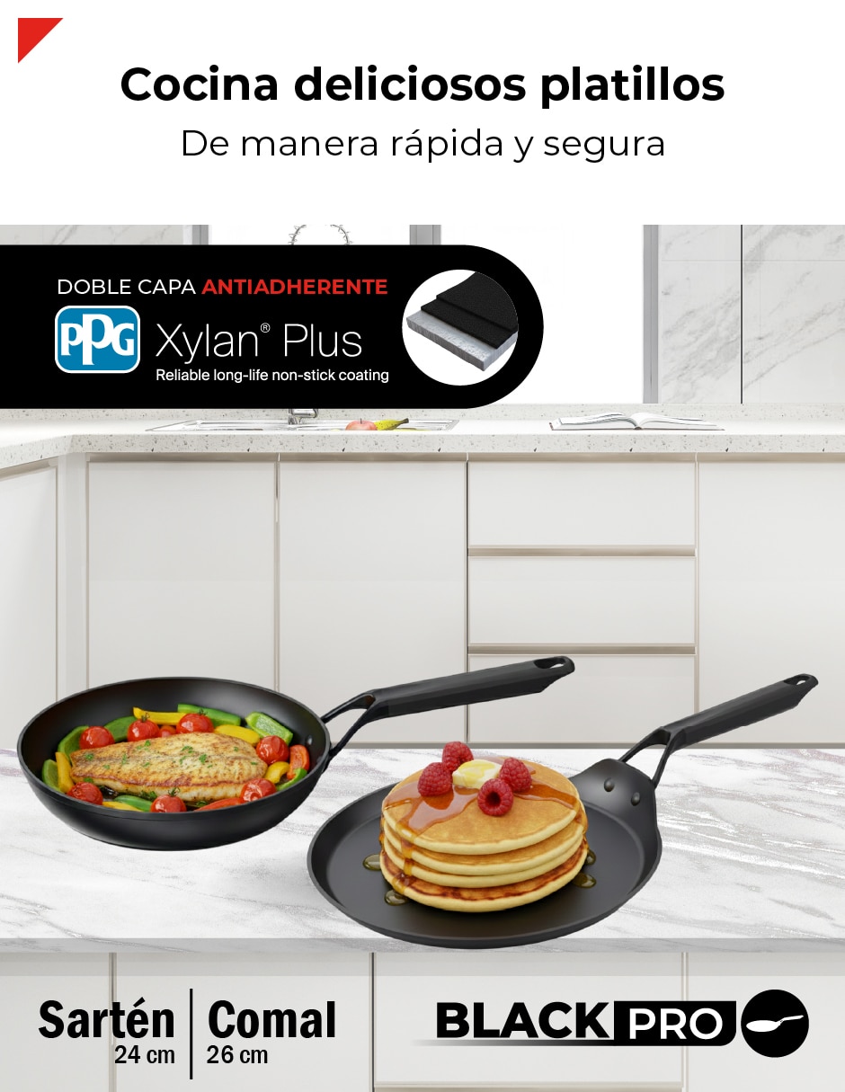 Set de sartenes Bogner Black Pro de aluminio forjado 2 piezas