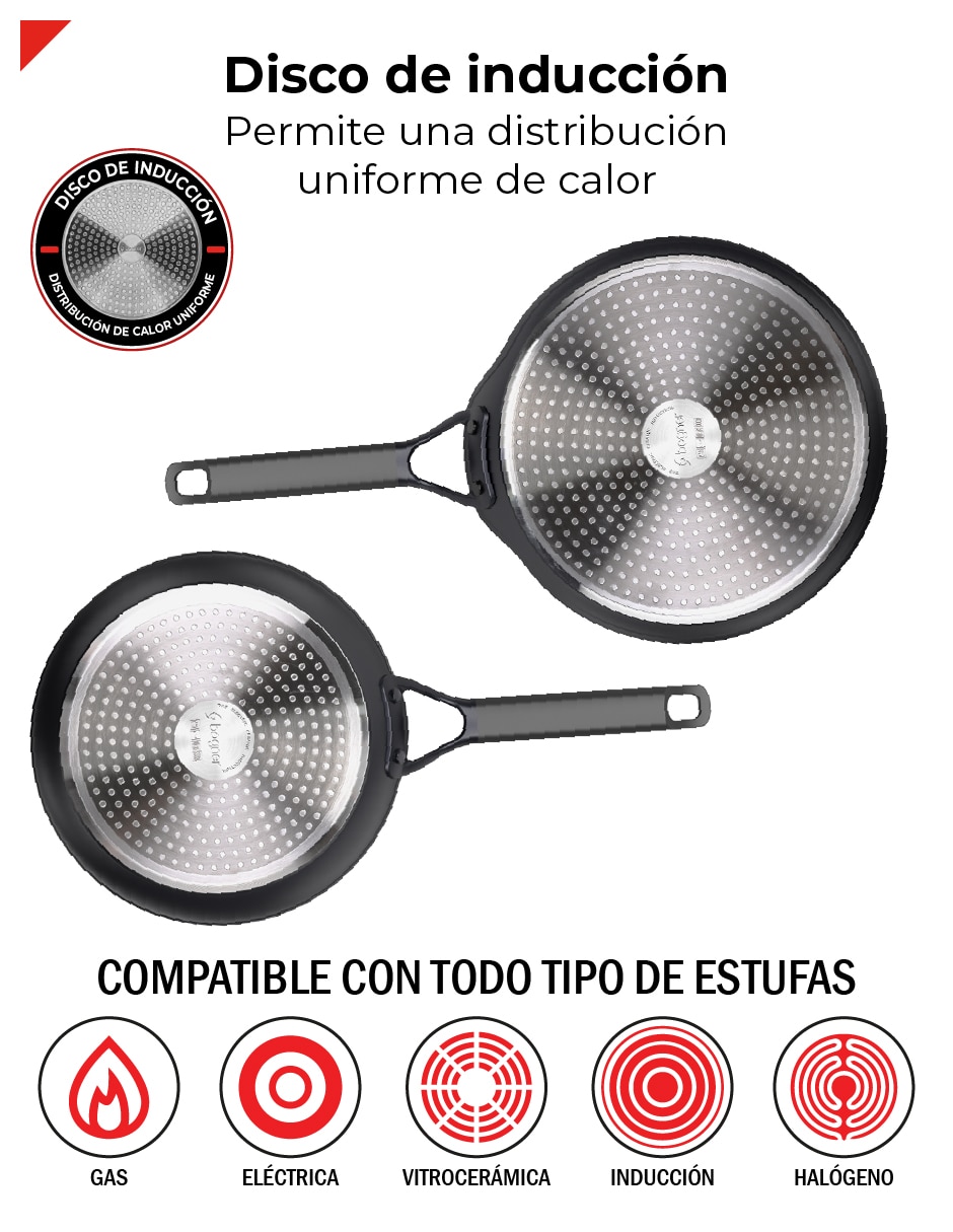 Set de sartenes Bogner Black Pro de aluminio forjado 2 piezas