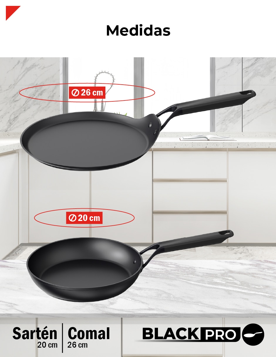 Set de sartenes Bogner Black Pro de aluminio forjado 2 piezas