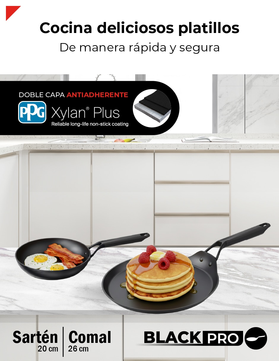 Set de sartenes Bogner Black Pro de aluminio forjado 2 piezas