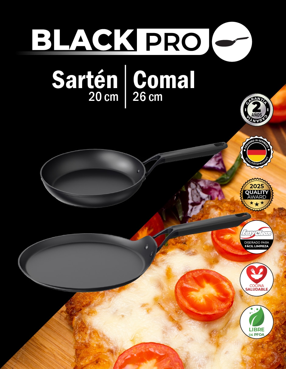Set de sartenes Bogner Black Pro de aluminio forjado 2 piezas