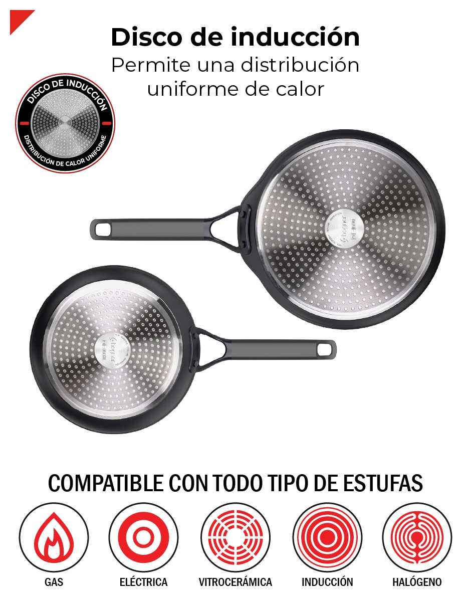 Set de sartenes Bogner Black Pro de aluminio forjado 2 piezas