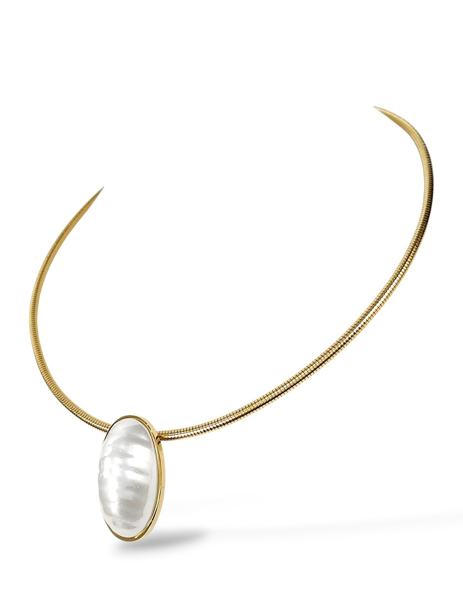 Collar pulsera anillo y aretes ovalado madre perla 6
