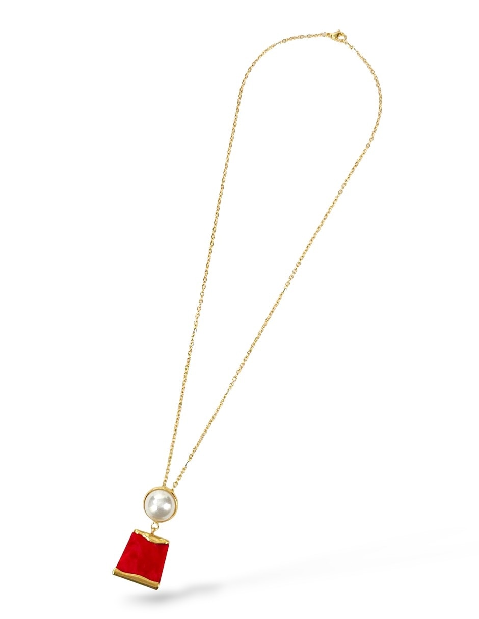 Collar pulsera anillo y aretes perla de cristal 8