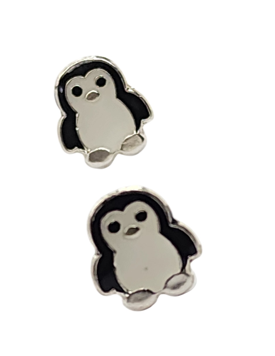 Broqueles de (si aplica) Pingüino No aplica LIMERENCE BY CLAUDIA HERRERA AVES de Plata P 925 con acabado Esmaltado Sin gema