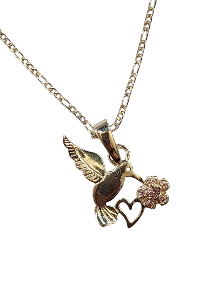 Collar con dije de Colibrí Limerence By Claudia Herrera de plata P 925