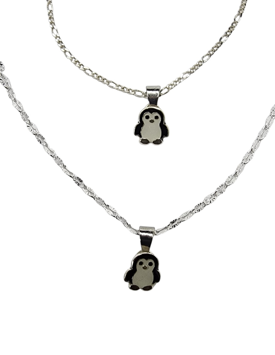 Collar y pulsera de pingüino de plata P 925 4
